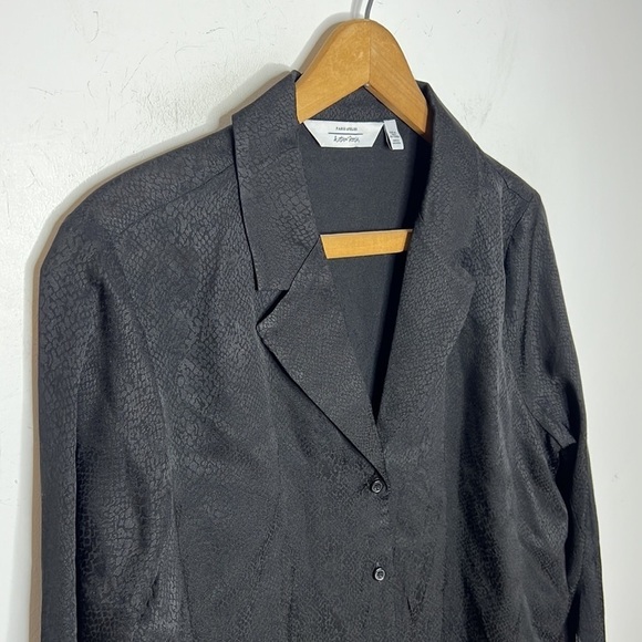 & Other Stories Paris Atelier Snake Reptile Print V Neck Collard Blouse - Picture 3 of 11